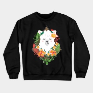 Llama hawaii vacation tropical christmas Crewneck Sweatshirt